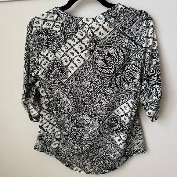 Anthropologie Tiny Lacona Popover Floral Blouse Multicolor Split Neck Boho SP - Picture 6 of 10